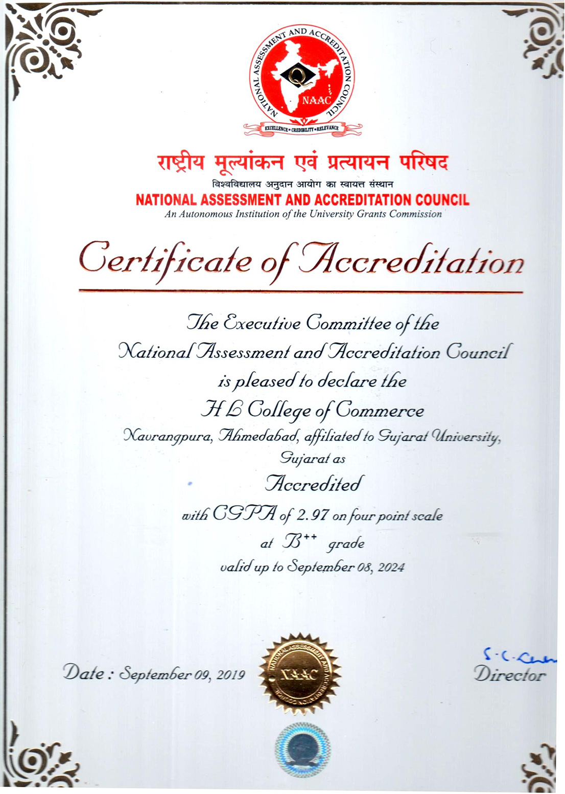 Accreditation - H L College of Commerce